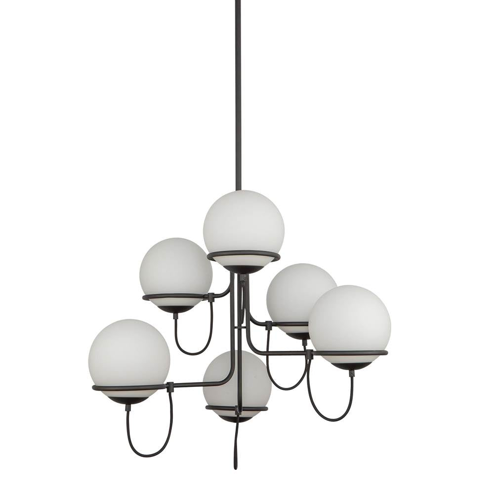 Alora Lighting CH458632MBOP Matte Black,Opal Glass Alba 32-in Matte Black/opal Glass 6 Lights Chandelier Image 3