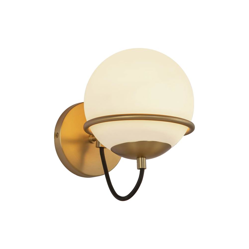 Alora Lighting WV458107AGOP Aged Gold,Opal Glass Alba 7-in Aged Brass/opal Glass 1 Light Wall Vanity Image 1