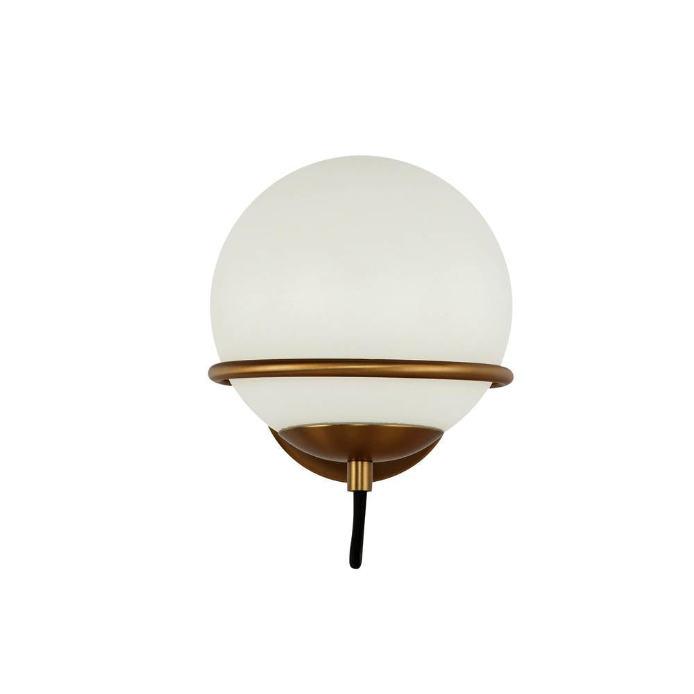 Alora Lighting WV458107AGOP Aged Gold,Opal Glass Alba 7-in Aged Brass/opal Glass 1 Light Wall Vanity Image 3
