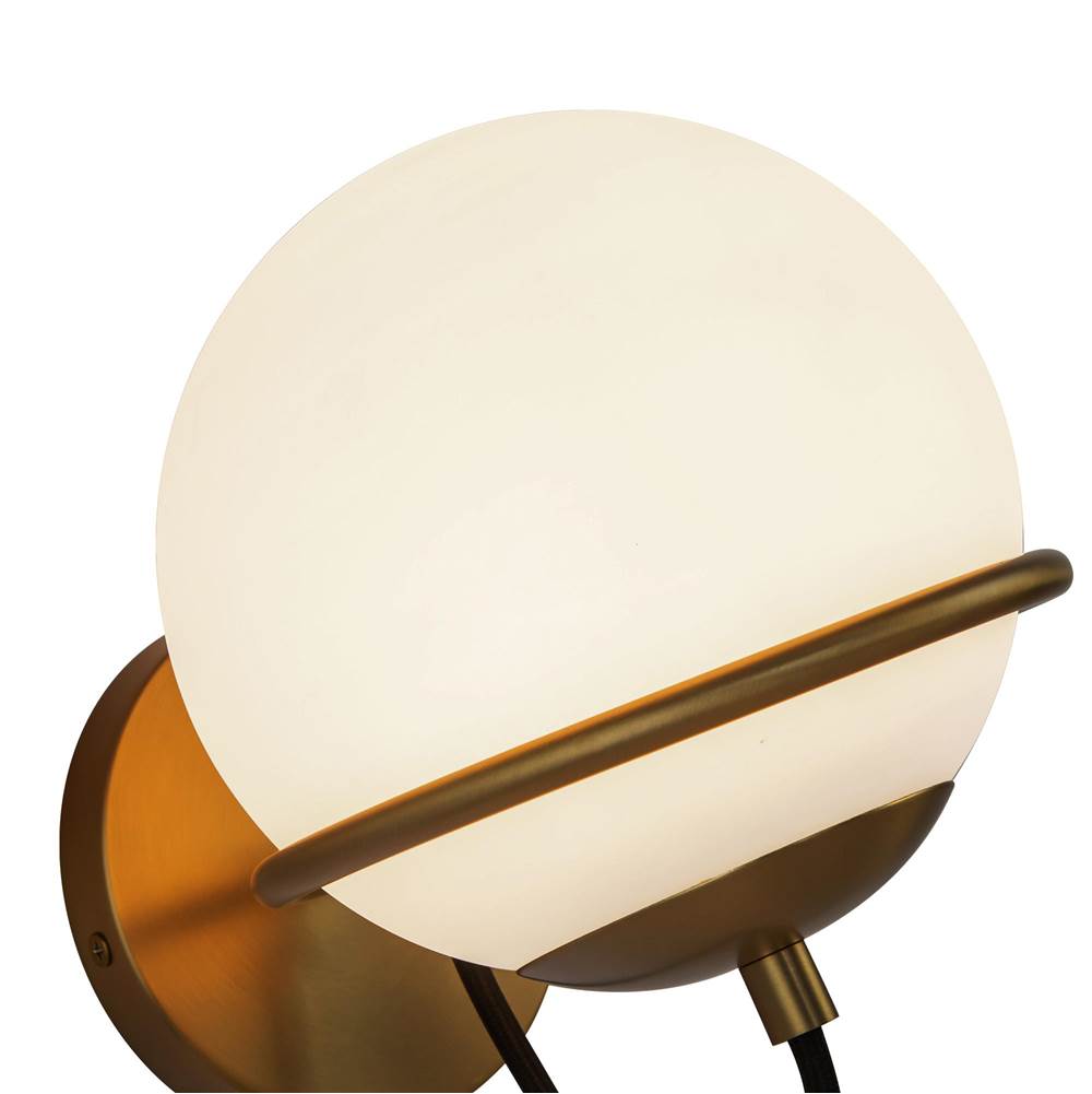 Alora Lighting WV458107AGOP Aged Gold,Opal Glass Alba 7-in Aged Brass/opal Glass 1 Light Wall Vanity Image 2