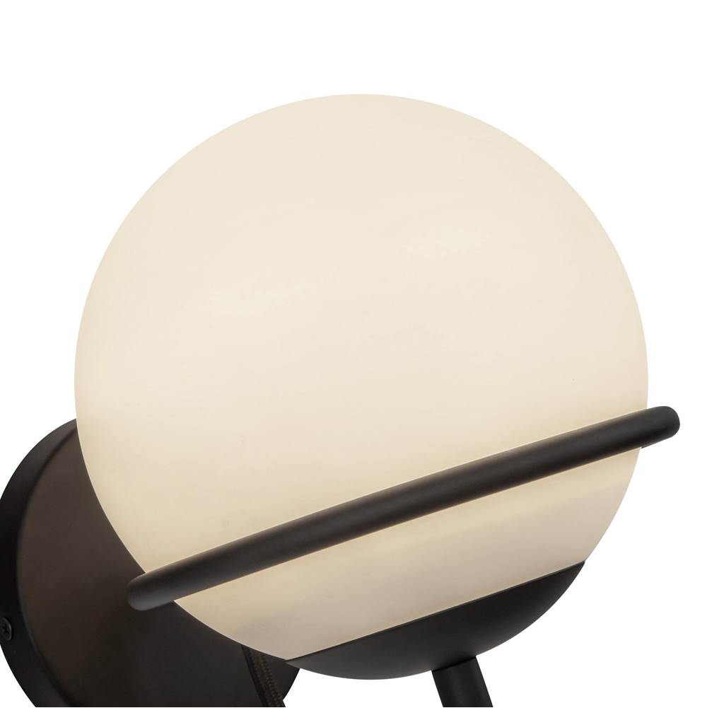 Alora Lighting WV458107MBOP Matte Black,Opal Glass Alba 7-in Matte Black/opal Glass 1 Light Wall Vanity Image 2