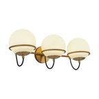 Alora Lighting WV458324AGOP Aged Gold,Opal Glass Alba 24-in Aged Brass/opal Glass 3 Lights Wall Vanity Image 1