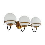 Alora Lighting Alba 24-in Aged Brass/opal Glass 3 Lights Wall Vanity