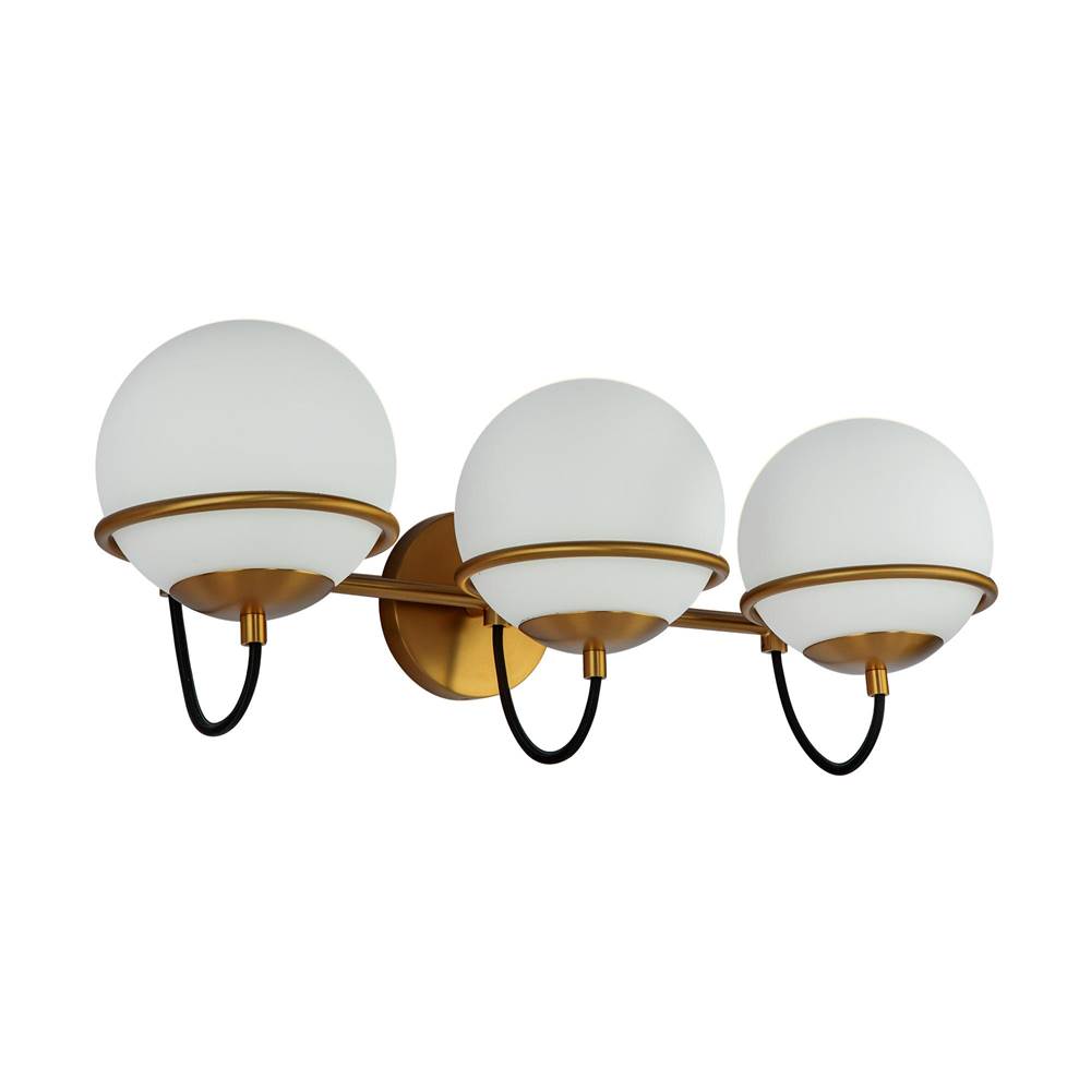 Alora Lighting Alba 24-in Aged Brass/opal Glass 3 Lights Wall Vanity