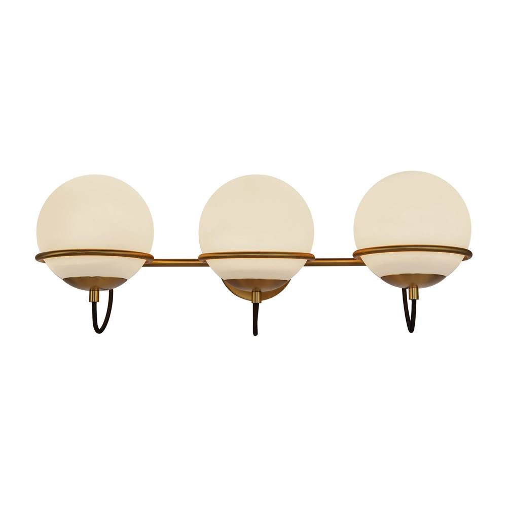 Alora Lighting WV458324AGOP Aged Gold,Opal Glass Alba 24-in Aged Brass/opal Glass 3 Lights Wall Vanity Image 4