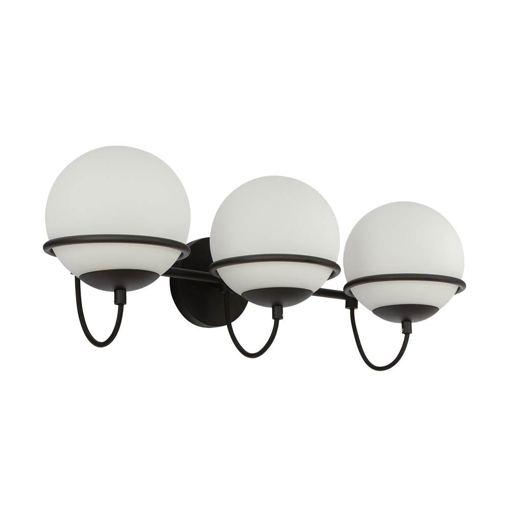 Alora Lighting Alba 24-in Aged Brass/opal Glass 3 Lights Wall Vanity