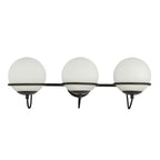 Alora Lighting WV458324MBOP Matte Black,Opal Glass Alba 24-in Matte Black/opal Glass 3 Lights Wall Vanity Image 3