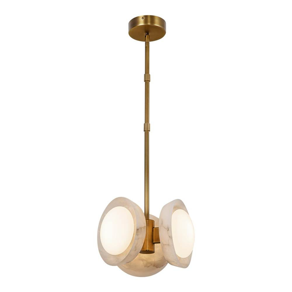 Alora Lighting PD320313VBAR-UNV Vintage Brass,Alabaster Alonso 13-in Vintage Brass/alabaster Led Pendant Image 1