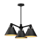 Alora Lighting Archer 25-in Matte Black 3 Lights Chandeliers