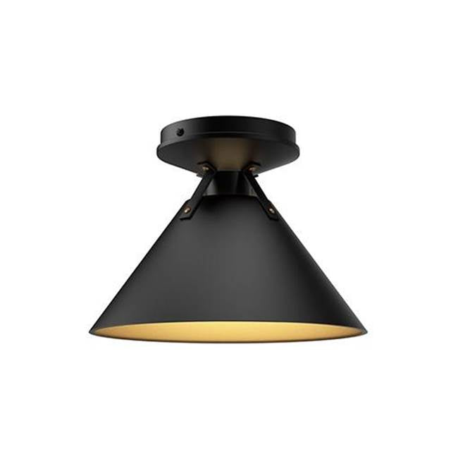 Alora Lighting Archer 7-in Matte Black 1 Light Flush Mount
