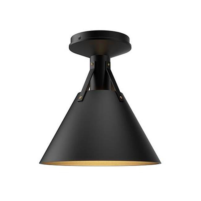 Alora Lighting Archer 10-in Matte Black 1 Light Flush Mount