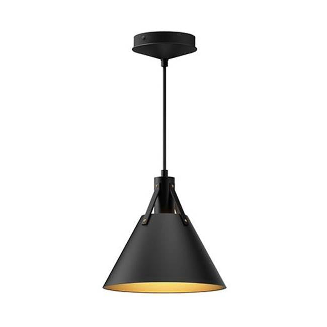 Alora Lighting Archer 10-in Matte Black 1 Light Pendant