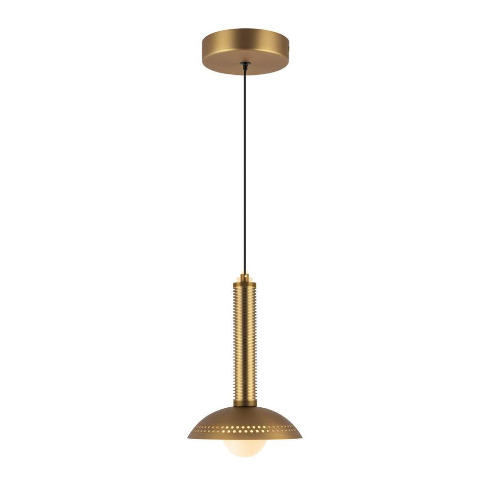 Alora Lighting Arden 9-in Brushed Gold/opal Glass Led Pendant
