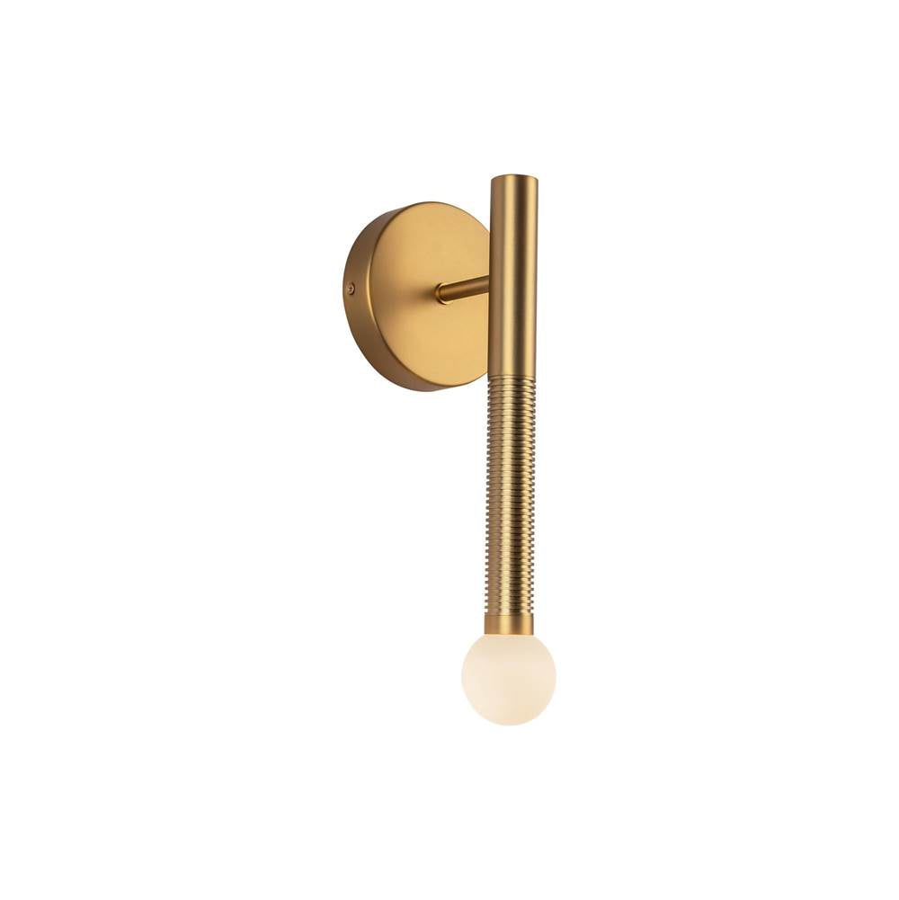 Alora Lighting WV612114BGOP-UNV Brushed Gold,Opal Glass Arden 14-in Brushed Gold/opal Glass Led Wall/vanity Light Image 1