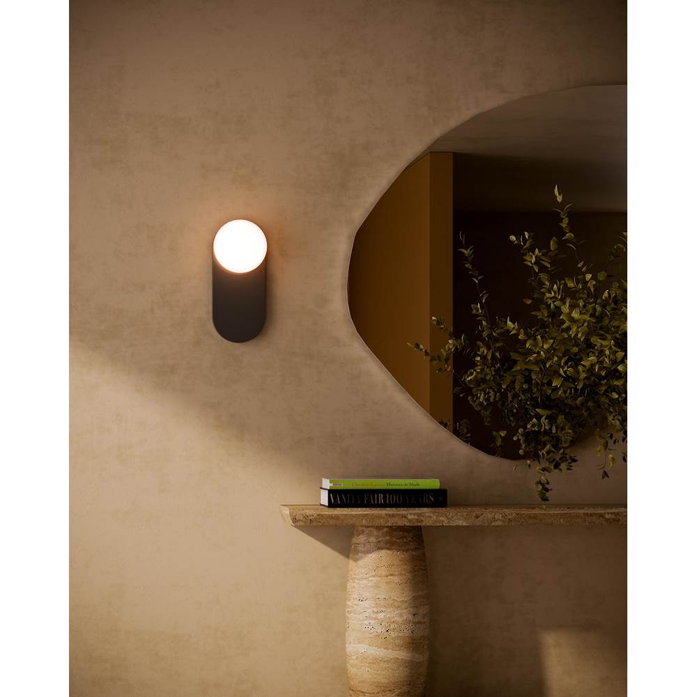 Alora Lighting WV425112MBOP Matte Black,Opal Glass Ariel 12-in Matte Black/opal Glass Socket Wall/vanity Light Image 2