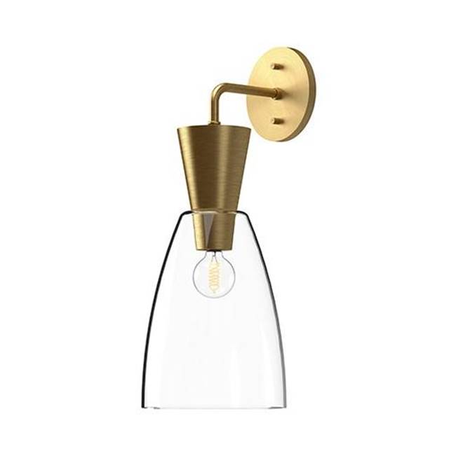 Alora Lighting Arlo 7-in Brushed Gold/clear Glass 1 Light Wall/vanity