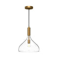 Alora Lighting Belleview 12-in Aged Gold/clear Glass 1 Light Pendant