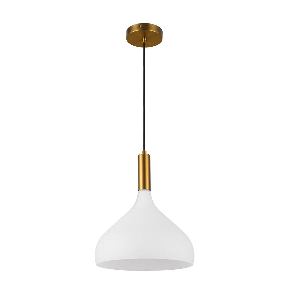 Alora Lighting PD532312AGOP Aged Gold,Opal Glass Belleview 12-in Aged Brass/opal Glass 1 Light Pendant Image 4