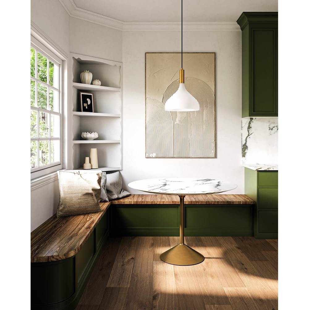 Alora Lighting PD532312AGOP Aged Gold,Opal Glass Belleview 12-in Aged Brass/opal Glass 1 Light Pendant Image 2