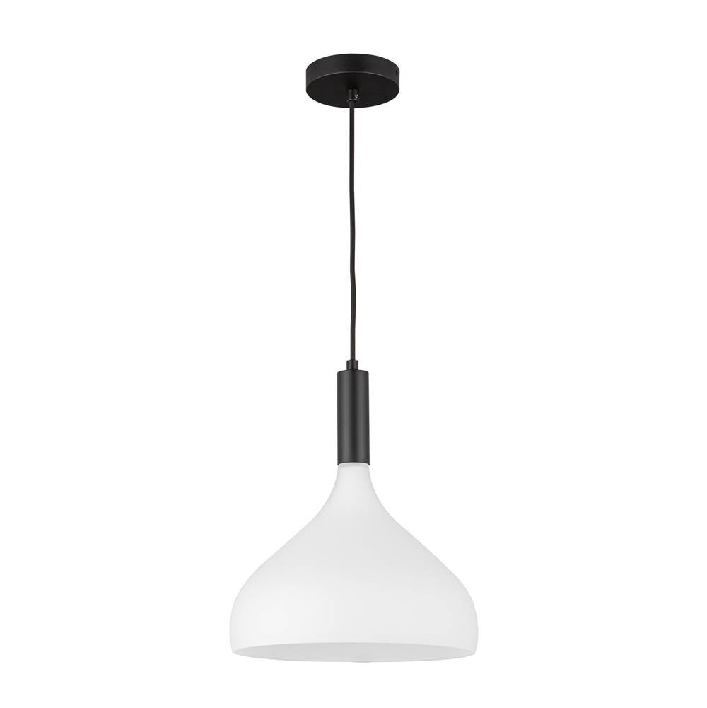 Alora Lighting Belleview 12-in Aged Gold/clear Glass 1 Light Pendant