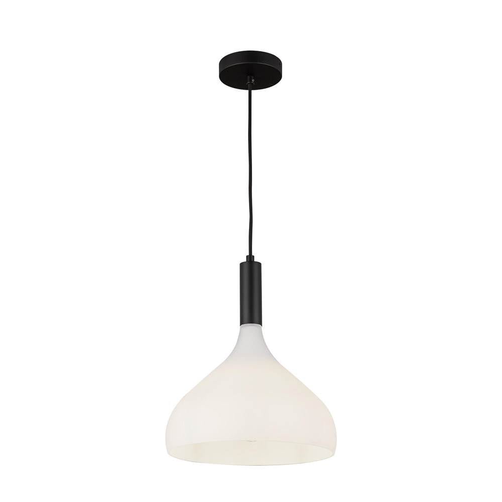 Alora Lighting PD532312MBOP Matte Black,Opal Glass Belleview 12-in Matte Black/opal Glass 1 Light Pendant Image 4