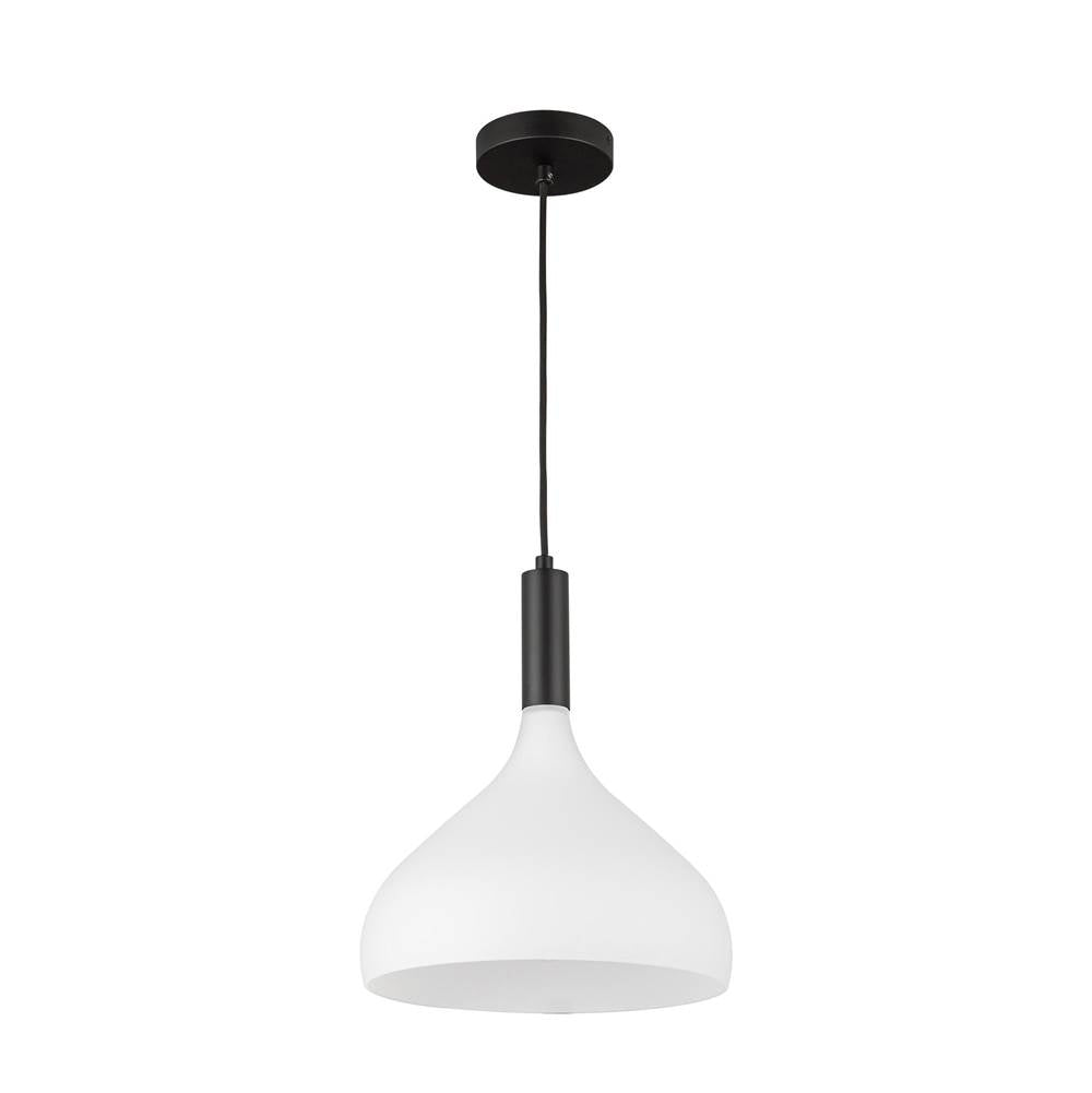 Alora Lighting PD532312MBOP Matte Black,Opal Glass Belleview 12-in Matte Black/opal Glass 1 Light Pendant Image 3