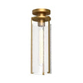 Alora Lighting Belmont 5-in Aged Gold/clear Water Glass 1 Light Flush Mount