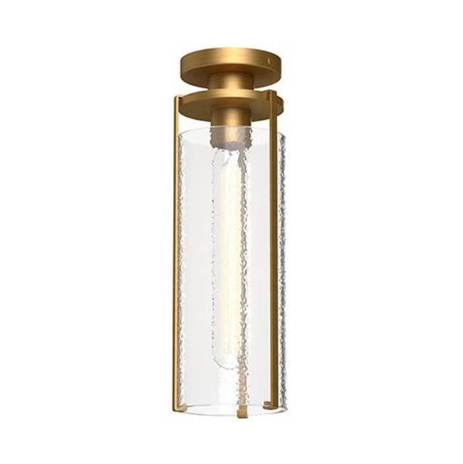 Alora Lighting Belmont 5-in Aged Gold/clear Water Glass 1 Light Flush Mount