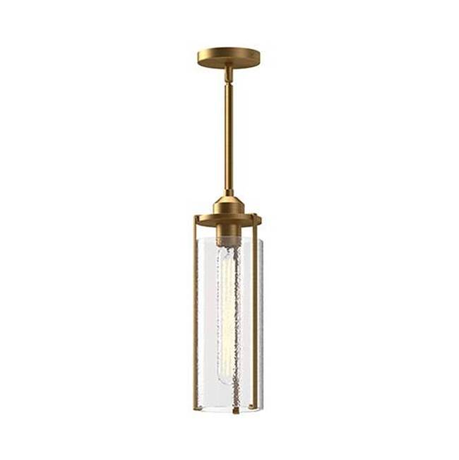 Alora Lighting Belmont 5-in Aged Gold/clear Water Glass 1 Light Pendant