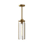 Alora Lighting Belmont 5-in Aged Gold/clear Water Glass 1 Light Pendant