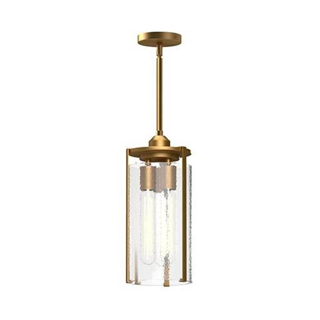 Alora Lighting Belmont 7-in Aged Gold/clear Water Glass 3 Lights Pendant