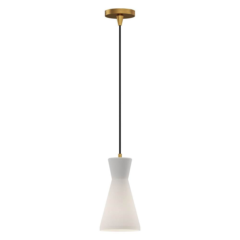 Alora Lighting Betty 6-in Aged Gold/opal Glass 1 Light Pendant