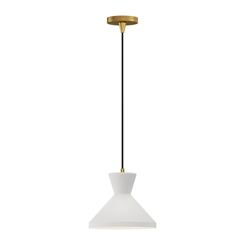 Alora Lighting Betty 10-in Aged Gold/opal Glass 1 Light Pendant