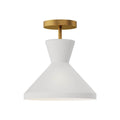 Alora Lighting Betty 10-in Aged Gold/opal Glass 1 Light Semi Flush Mount
