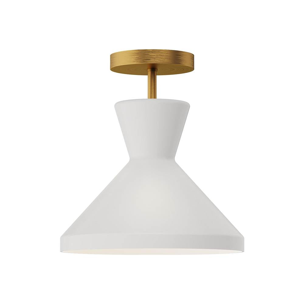 Alora Lighting Betty 10-in Aged Gold/opal Glass 1 Light Semi Flush Mount