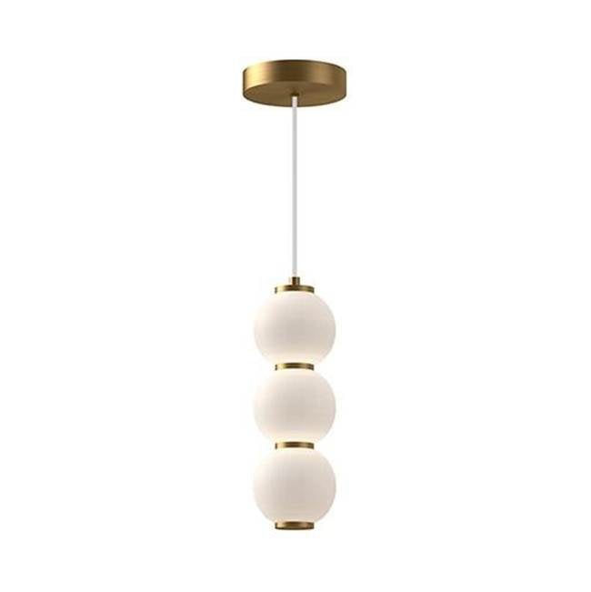 Alora Lighting Bijou 7-in Aged Gold/opal Matte Glass Led Pendant