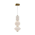 Alora Lighting Bijou 8-in Aged Gold/opal Matte Glass Led Pendant
