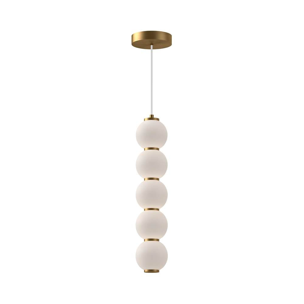 Alora Lighting PD531515AGOP-UNV Aged Gold,Opal Matte Glass Bijou 5-in Aged Gold/opal Matte Glass Led Pendant Image 1