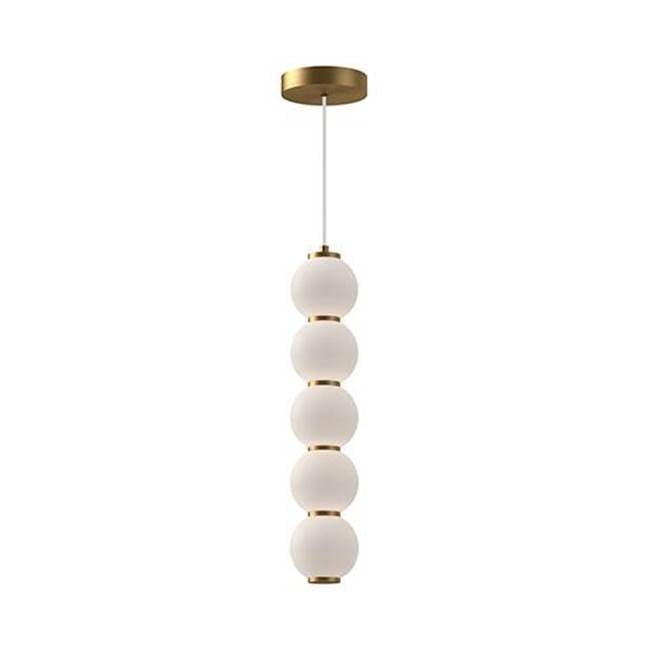 Alora Lighting Bijou 5-in Aged Gold/opal Matte Glass Led Pendant