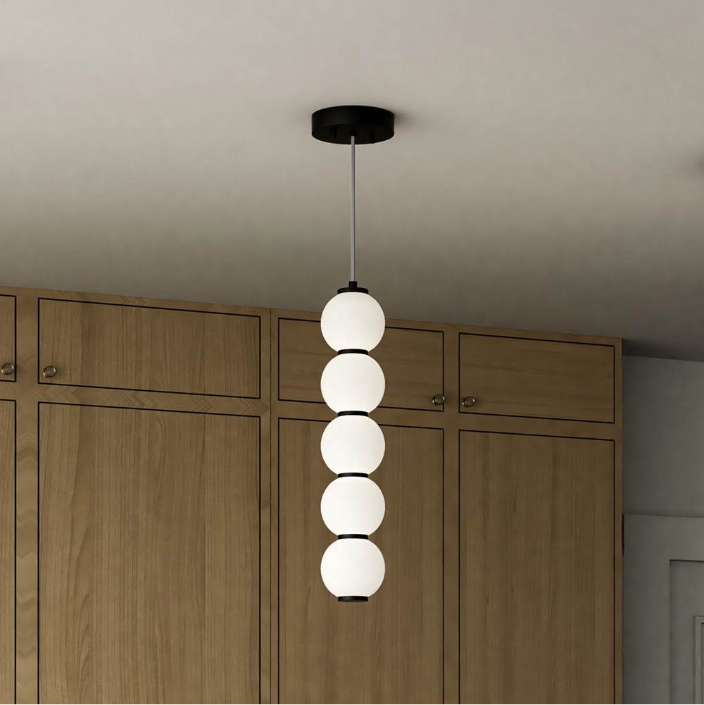 Alora Lighting Bijou 5-in Aged Gold/opal Matte Glass Led Pendant