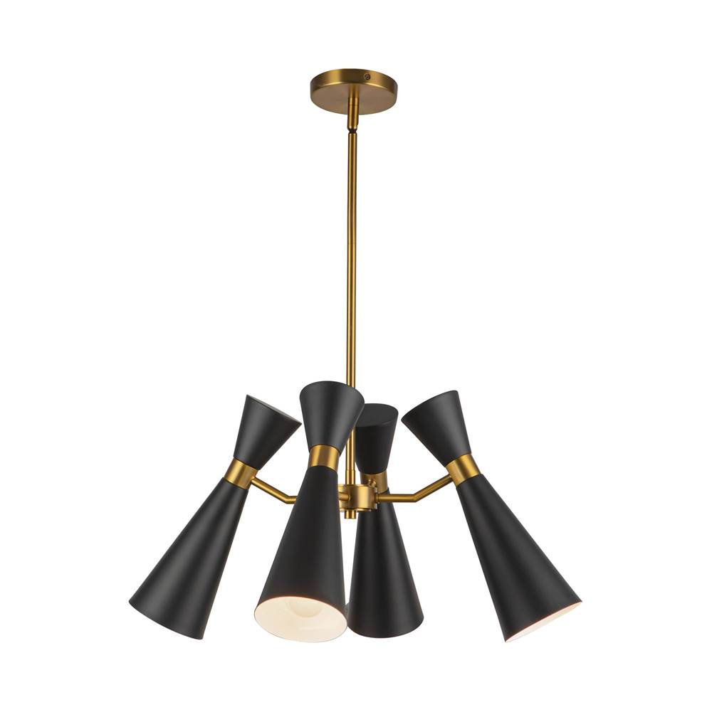 Alora Lighting CH574424MBAG Matte Black,Aged Gold Blake 24-in Matte Black/aged Gold Socket Chandelier Image 1