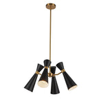 Alora Lighting Blake 24-in Matte Black/aged Gold Socket Chandelier