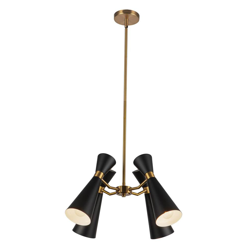 Alora Lighting CH574424MBAG Matte Black,Aged Gold Blake 24-in Matte Black/aged Gold Socket Chandelier Image 4