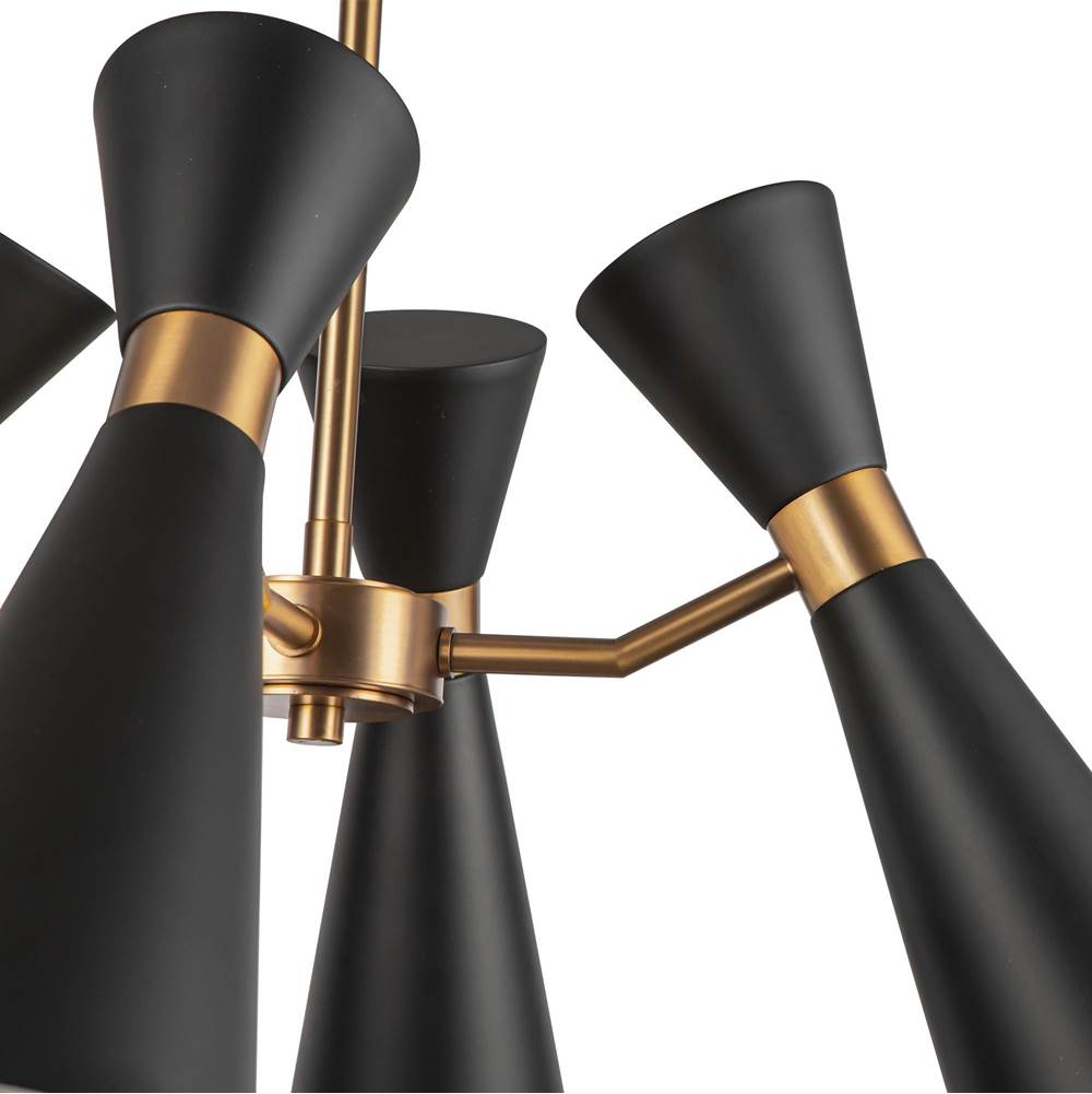 Alora Lighting CH574424MBAG Matte Black,Aged Gold Blake 24-in Matte Black/aged Gold Socket Chandelier Image 3