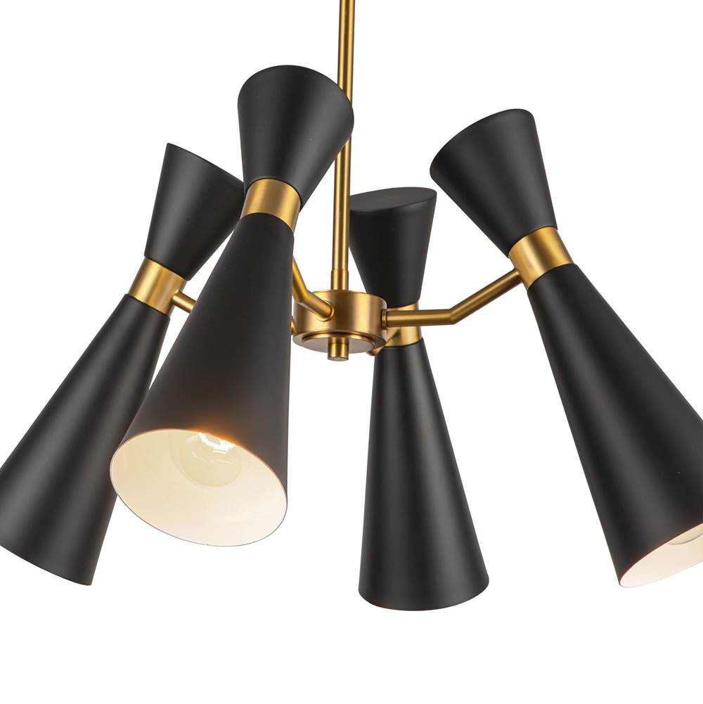Alora Lighting CH574424MBAG Matte Black,Aged Gold Blake 24-in Matte Black/aged Gold Socket Chandelier Image 2