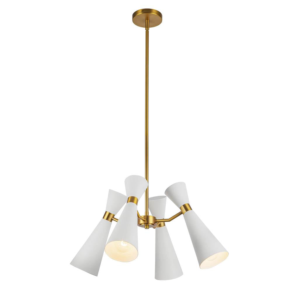 Alora Lighting Blake 24-in Matte Black/aged Gold Socket Chandelier