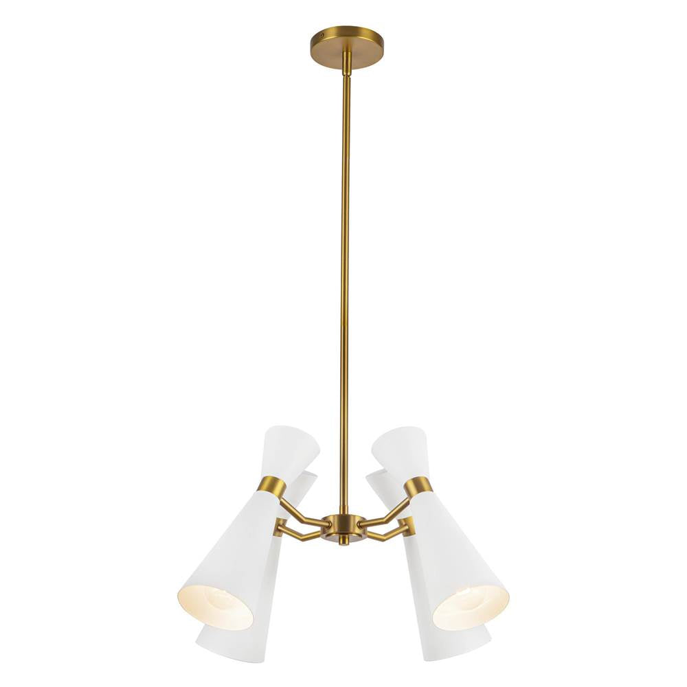 Alora Lighting CH574424WHAG White,Aged Gold Blake 24-in White/aged Gold Socket Chandelier Image 4