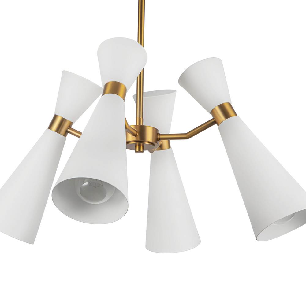 Alora Lighting CH574424WHAG White,Aged Gold Blake 24-in White/aged Gold Socket Chandelier Image 3