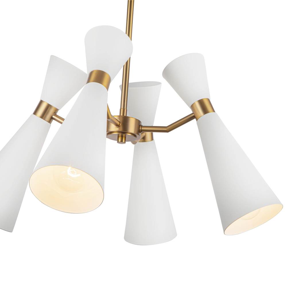 Alora Lighting CH574424WHAG White,Aged Gold Blake 24-in White/aged Gold Socket Chandelier Image 2