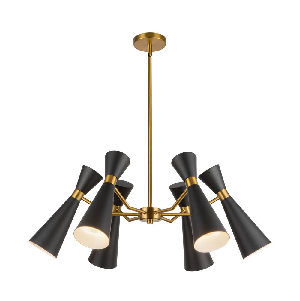 Alora Lighting CH574632MBAG Matte Black,Aged Gold Blake 32-in Matte Black/aged Gold Socket Chandelier Image 1